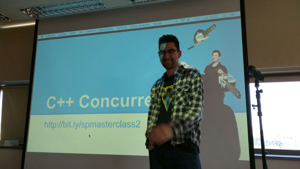 Me giving a talk on concurrency